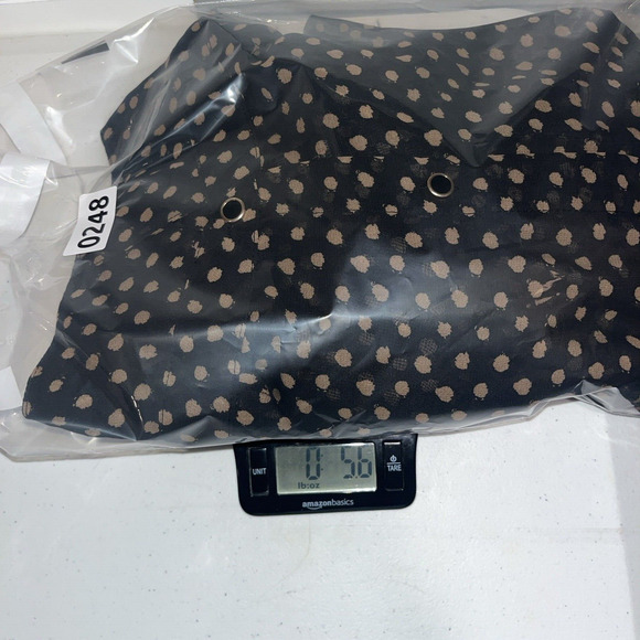 AGB Women's Sheer Polka Dot Button Up Blouse Black/Tan XL Oversized Preppy Twee - Picture 10 of 10